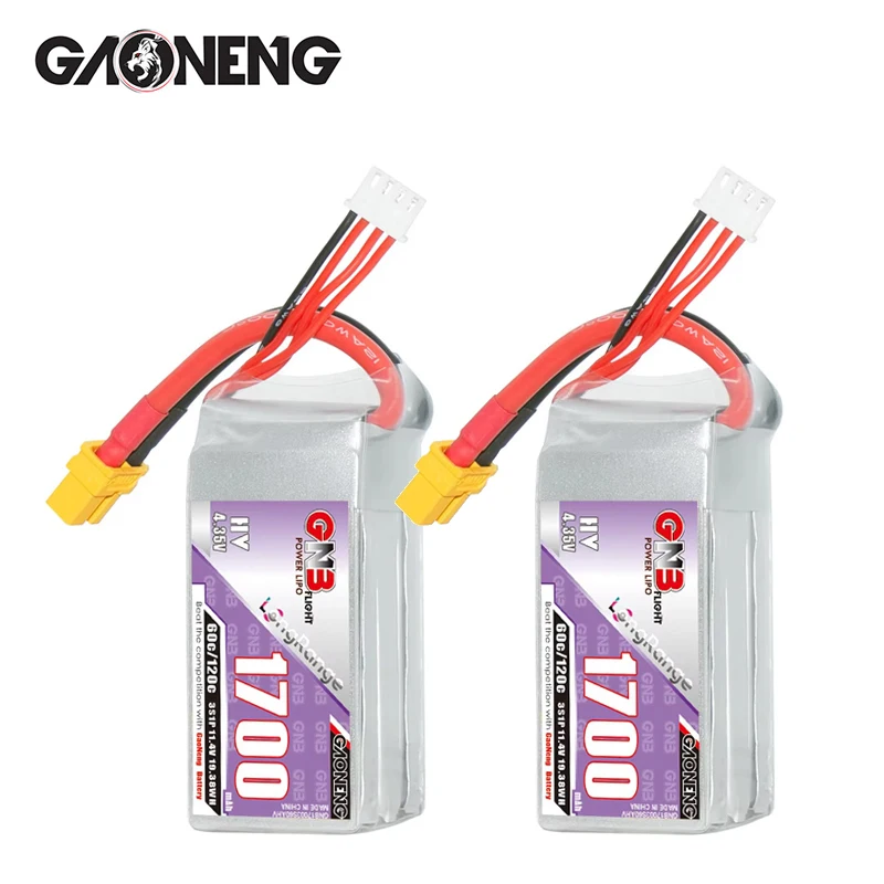 

GNB 3S 11.4V 1700mAh 60C/120C LiPo Battery For RC Helicopter Quadcopter FPV Racing Drone Spare Parts 11.4V Rechargeable Battery