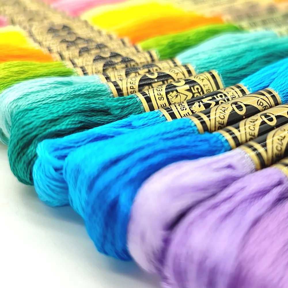 Embroidery Floss Thread for Home Sewing, Cross Stitch Thread, 8 m Per Skein, No Repeat, DMC Colors, 447 + 35 Pcs