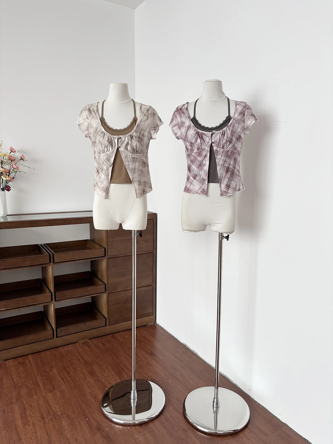 

Retro Korean Style Short Sleeve Open Cardigan T-Shirt Women's Slim Fit Hanging Neck Vest Versatile Summer New Arrival