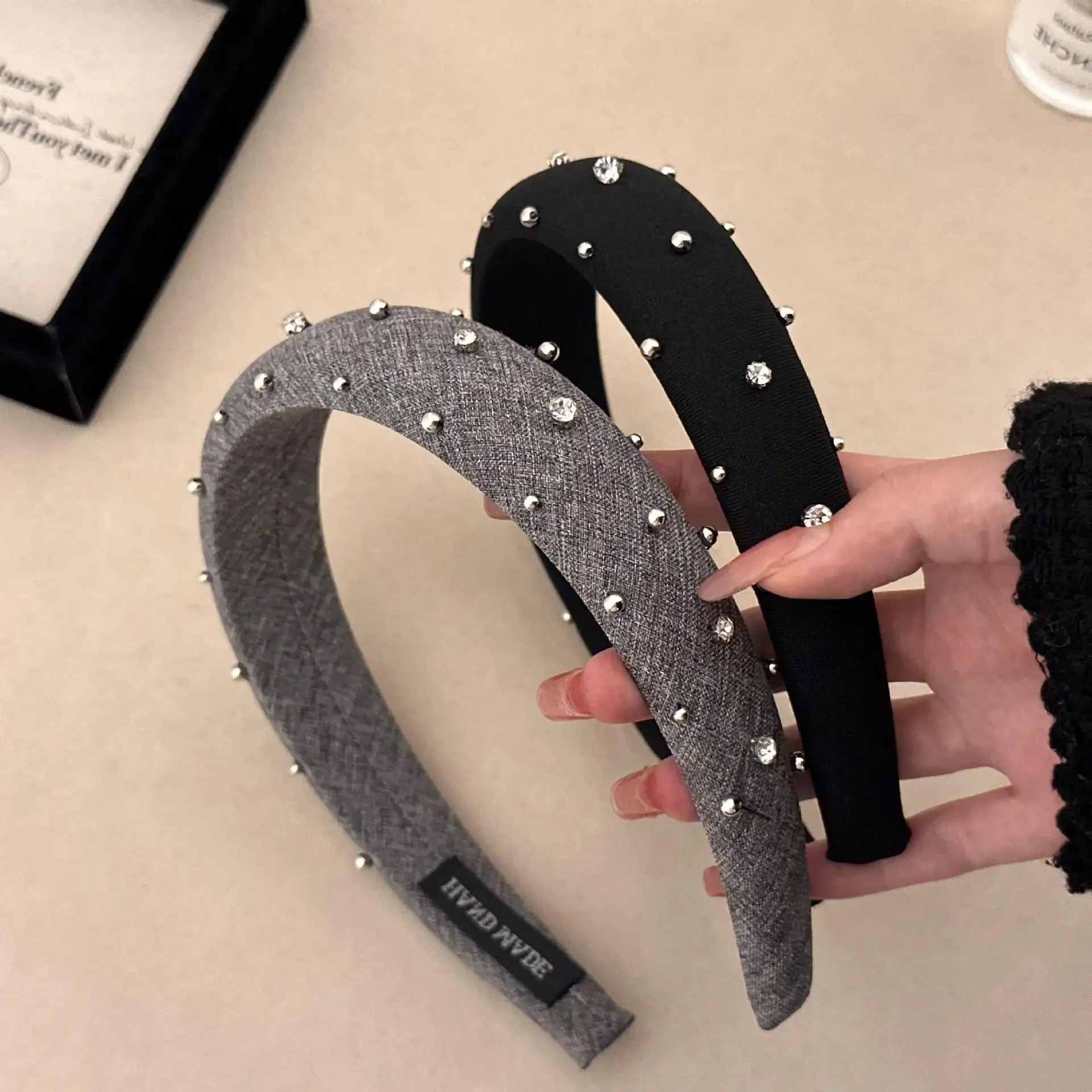 하이 엔드 느낌 한국 헤어 밴드 여성 다이아몬드 우아한 헤어 밴드 여성 헤어 액세서리 진주 머리 장식 헤어 밴드