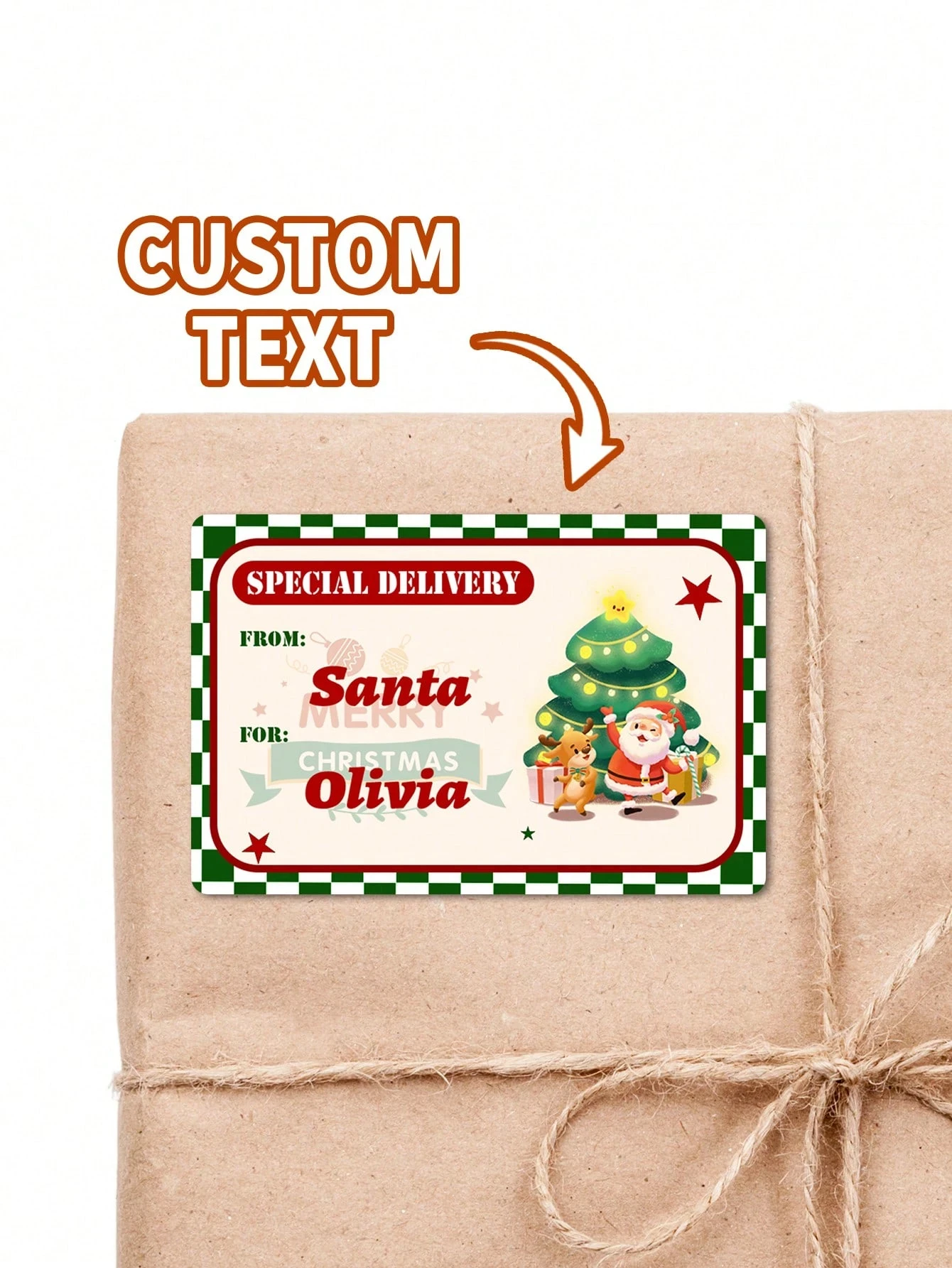 

Personalized Custom Christmas Gift Stickers Custom Text Product Holiday Decoration Exquisite For Him Her Lovers Ideal Surprise G