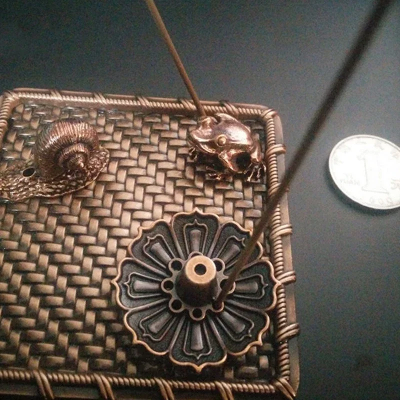 

Alloy Incense Holder Burner Stick Holder Home Buddhism Line Incense Plate Sandalwood Coil Base Temples Home Fragrance Decoration