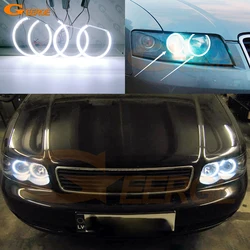 For Audi A4 S4 8E B6 2001 2002 2003 2004 Excellent Ultra Bright COB Led Angel Eyes Kit Halo Rings Day Light Car Accessories