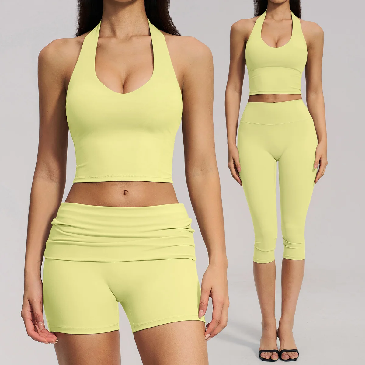 Yoga Set 2PCS Women Clothes Sports Shorts Vest Outfits Fitness Tracksuit Yoga Suits Gym Cropped Pant Workout Female Sportswear