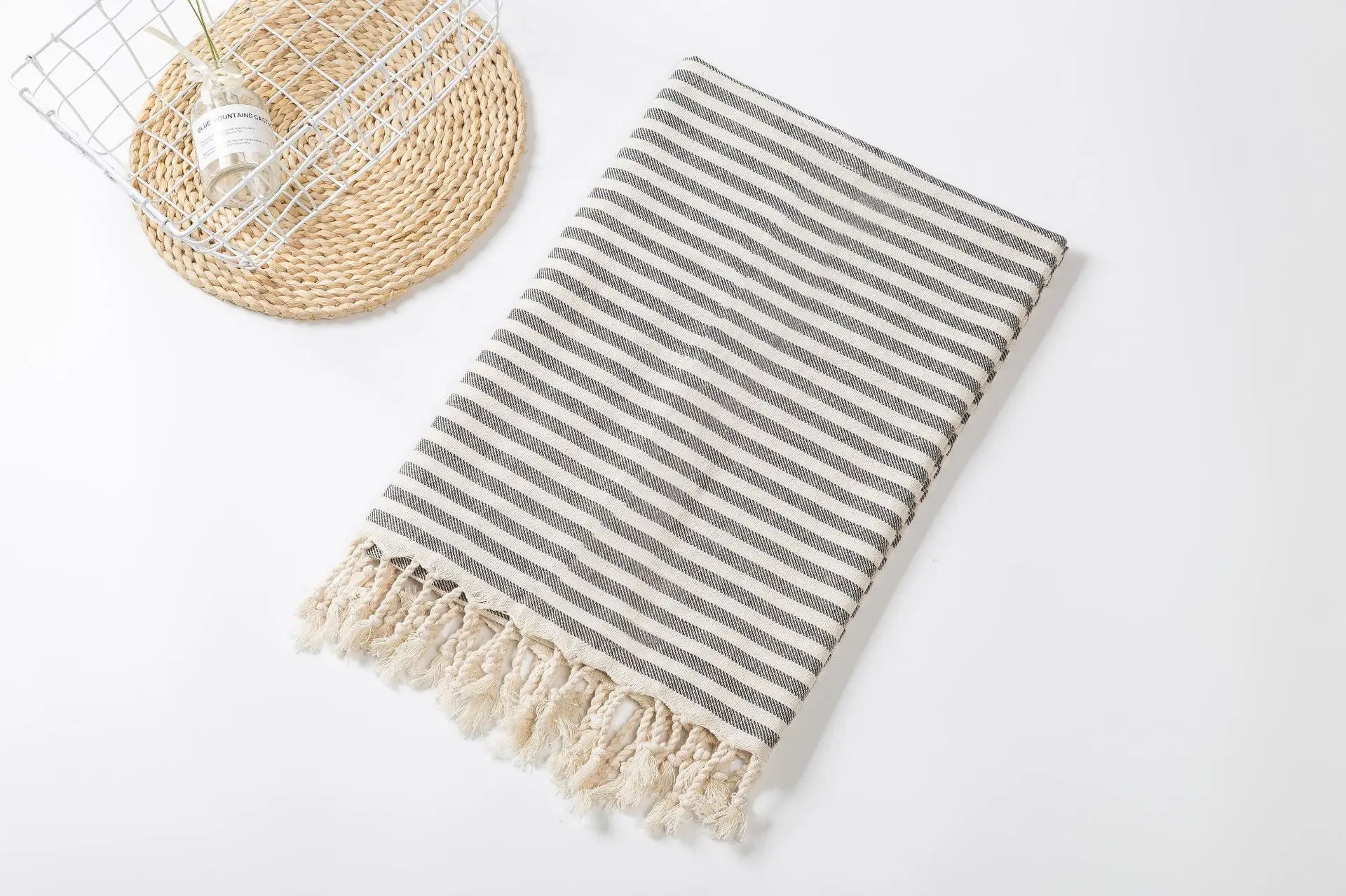 Drop Shipping Turkish Tassel Bath Towel Soft Terry Striped Adult Beach Towels Travel Camping Shawl Tapestry