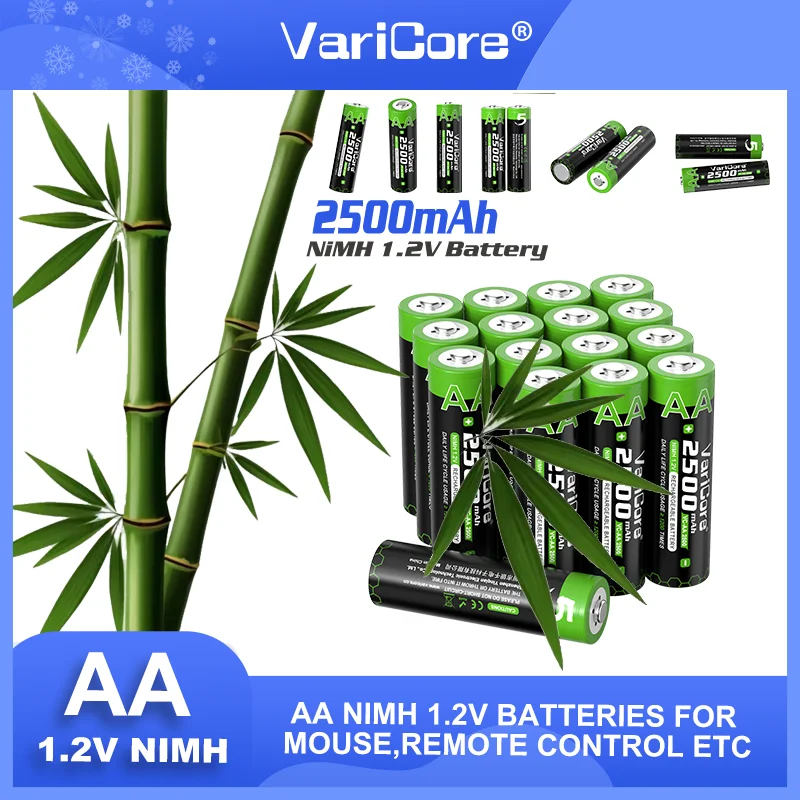 1-50PCS VariCore Nuovo 1.2V VC-AA 2500mAh Ni-MH Batteria Ricaricabile Per La Temperatura Pistola di Controllo Remoto Del Mouse giocattolo batterie