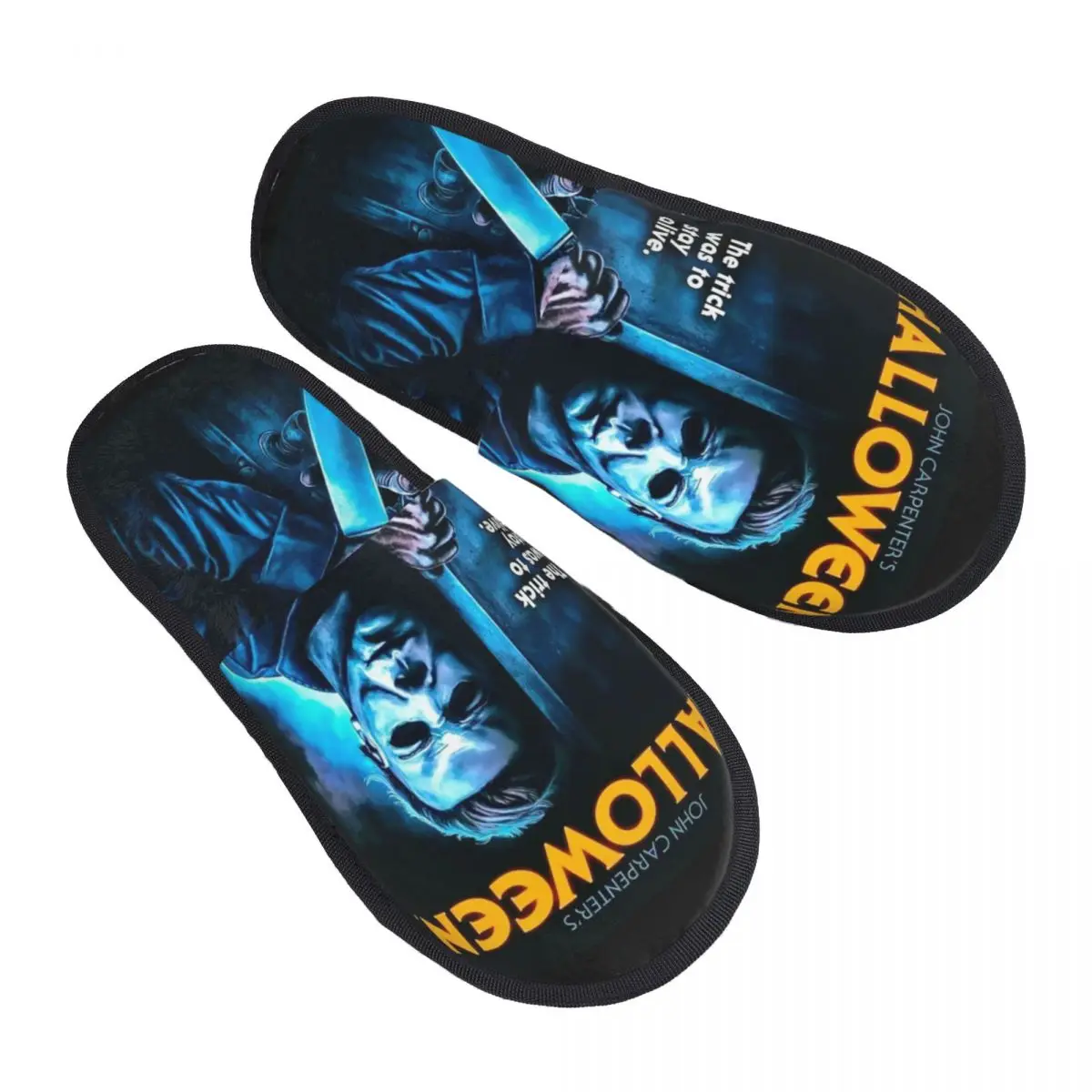 

Michael Myers Knife Casual Horror Film Halloween Men Women Furry slippers Warm special Home slippers pantoufle homme