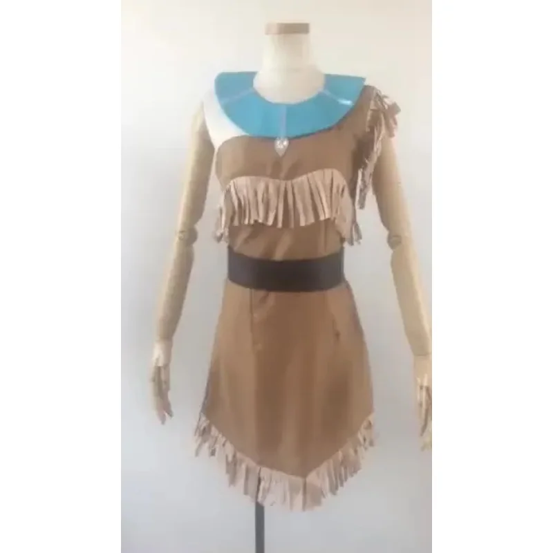 WAT18 Indian Princess Cosplay Aboriginals Chief Costume Girls Women Pocahontas Huntress Dress Summer Beach Outfit Hallo New 2025