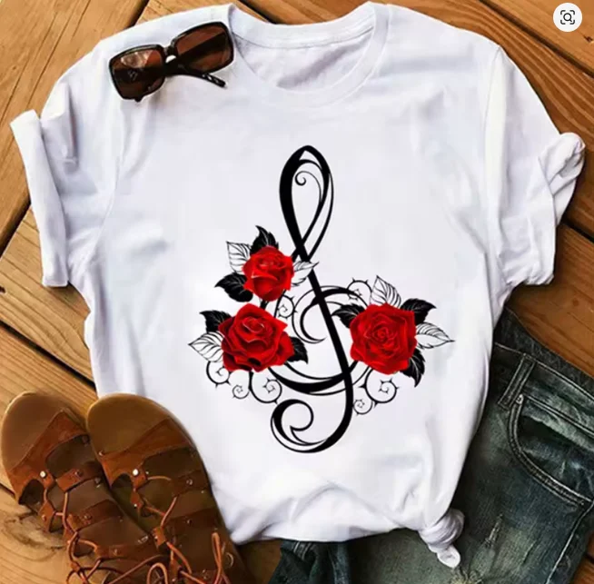 تي شيرت نسائي مبتكر بطبعة وردة - مراجعة Women'S Fashion Trends Summer 2025 وسعره