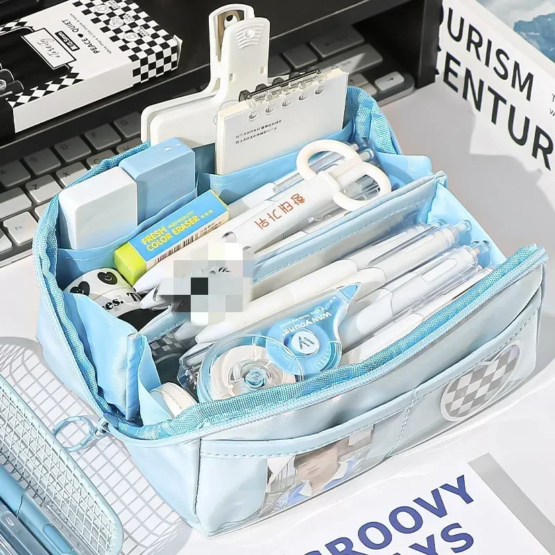 hIgh-capacity Transparent Pen Bag with Beautiful Appearance, Multi-functional Pencil Case for Children Back To School