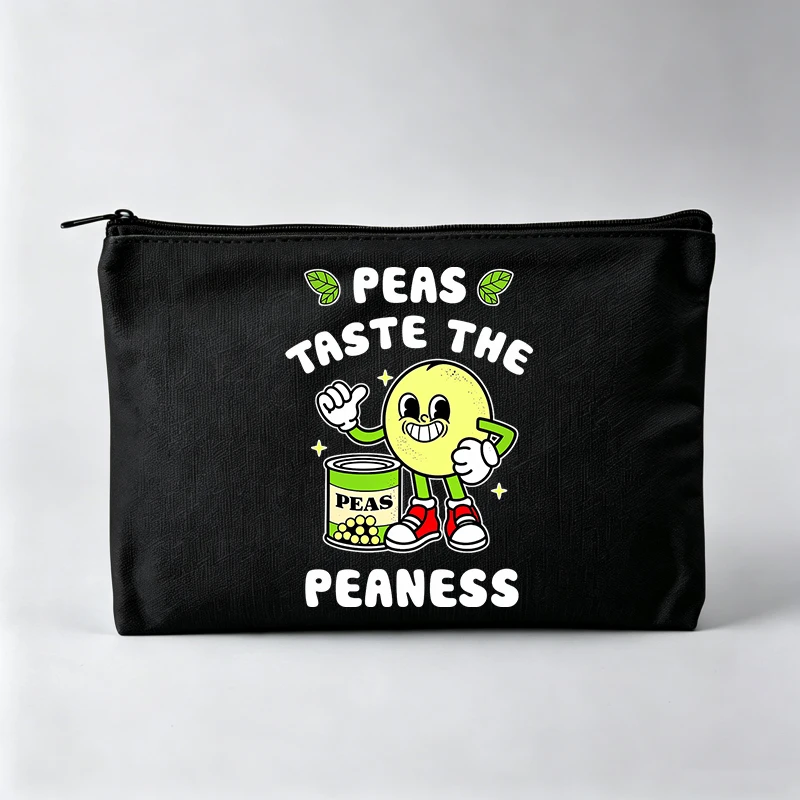 Women's Slogan Style Cosmetic Pouch with Vegetable Graphic, Casual Makeup Storage Bag for Daily Use