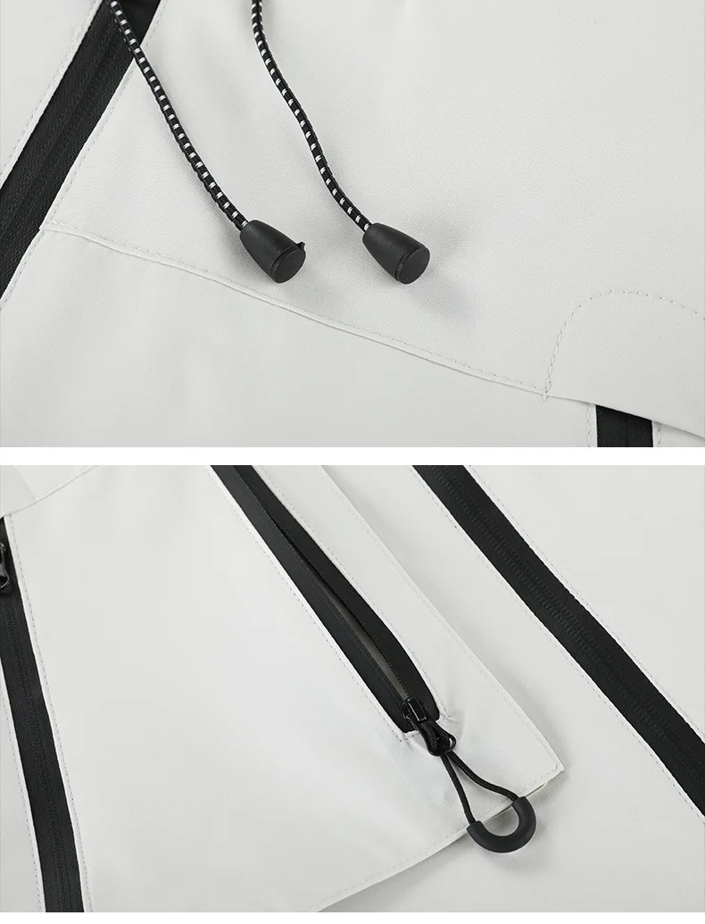 Herren- und Damenjacke, Retro, lässig, mit Stehkragen, Lederjacke, Unisex, locker geschnitten, für Frühling und Herbst, Lederjacke mit Taschen, Windjacke, Oberteil. – Detail 9