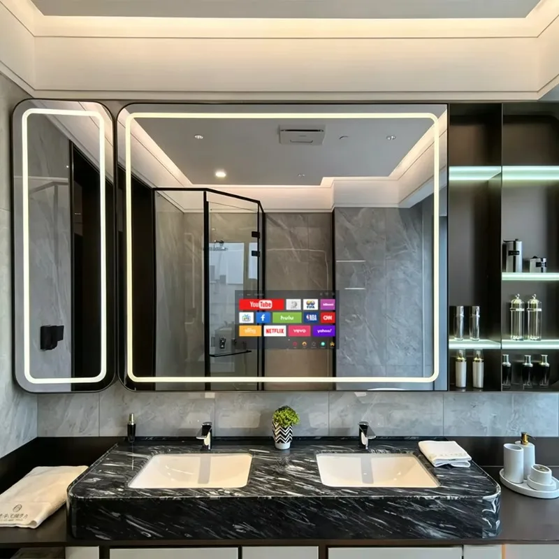 Android Touch Screen Magic Mirror TV Waterproof LED Future Smart Bathroom Mirror