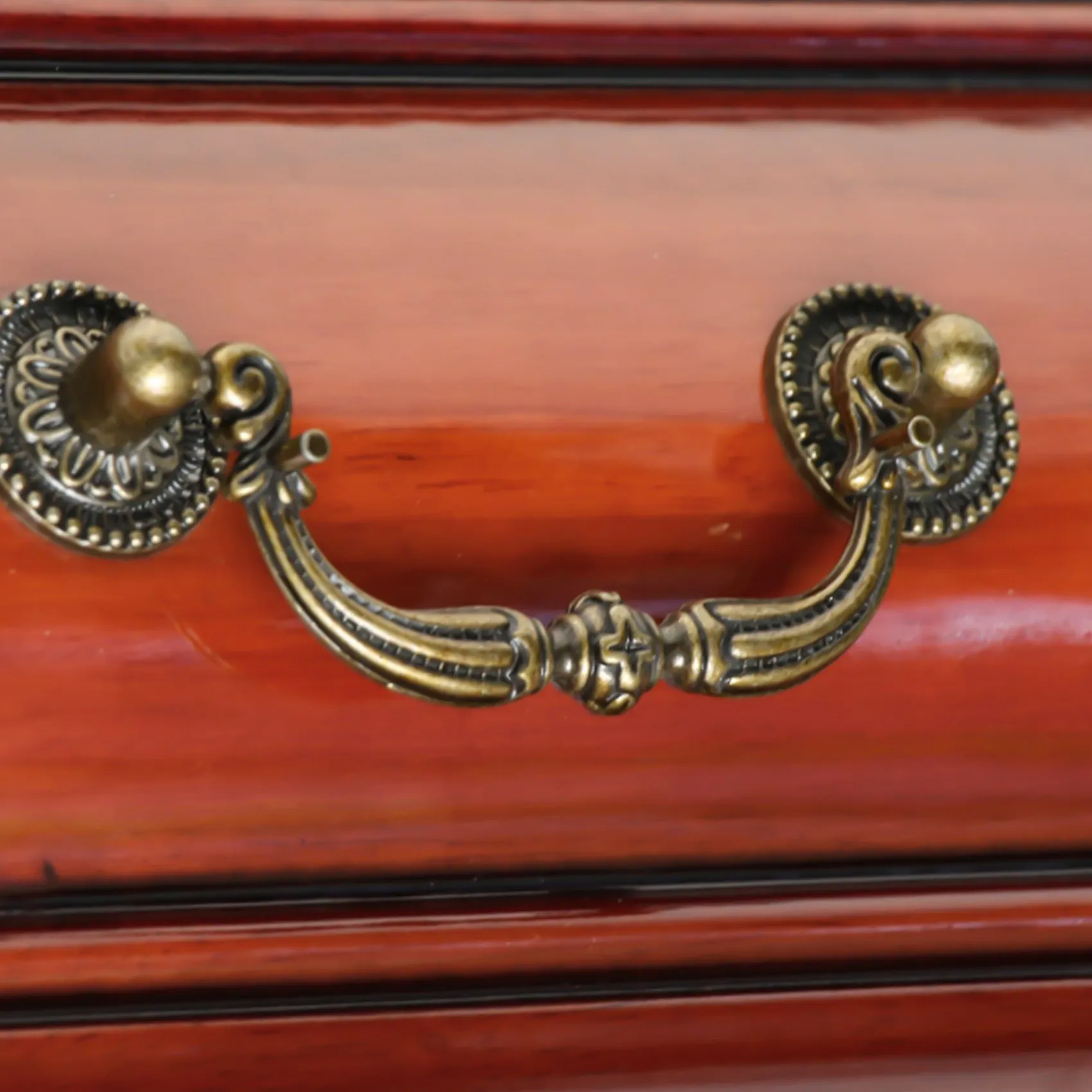 มือจับลิ้นชักประตูตู้ทองเหลืองโบราณ 100 มม