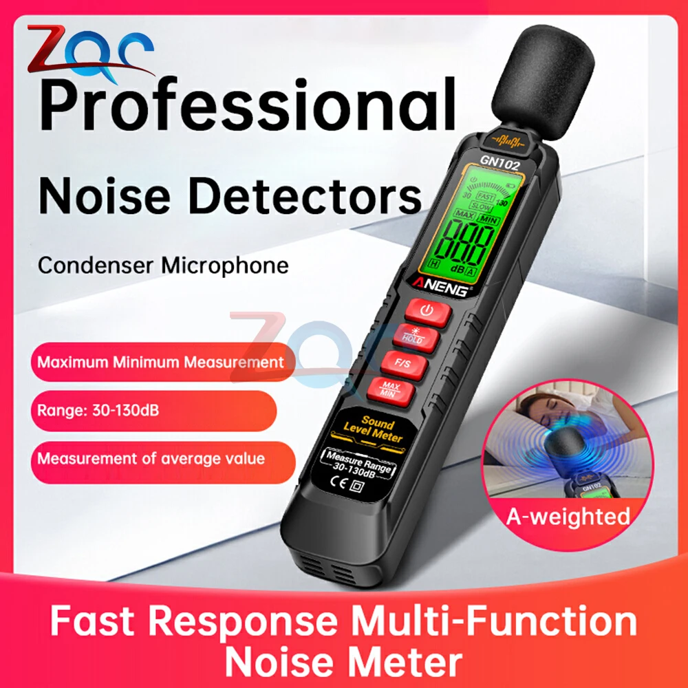 

Handheld Sound Level Meter Noise Measuring Instrument 30-130dB Audio Measuring Device for Environmental Monitor Sound Tester