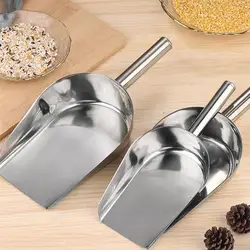 2pcs StainlessSteel Scoop Kitchen Candy Flour Nut Dry Bar Buffet Party Grain Food Scoop Home Storage Shovelling Flour Dry Food