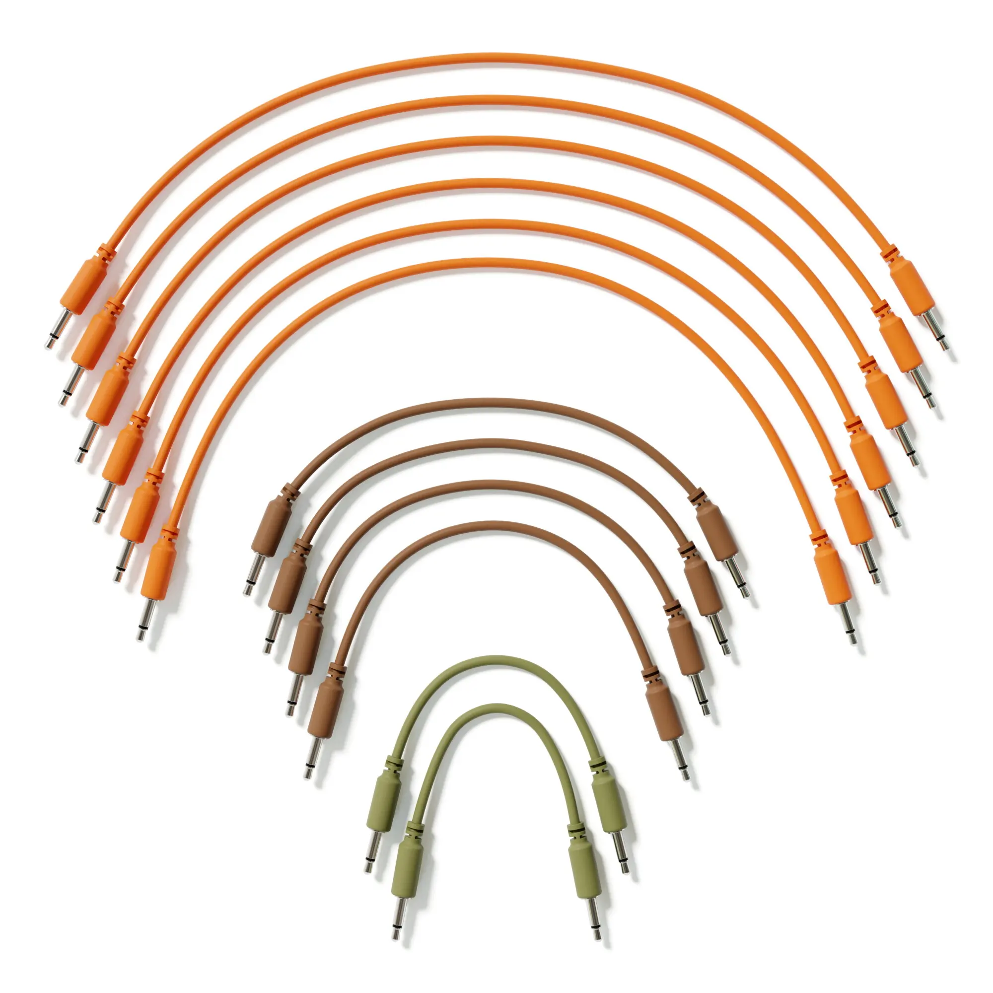 ExcelValley - 12-pack - Mono modulaire patchkabels TS 3,5 mm 1/8" voor Eurorack synthesizer - gemengde kleuren en lengtes