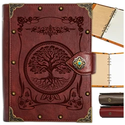 Tree of Life Caderno de jornal vintage para homens e mulheres, folha em branco de 400 páginas, fichário A5 exclusivo