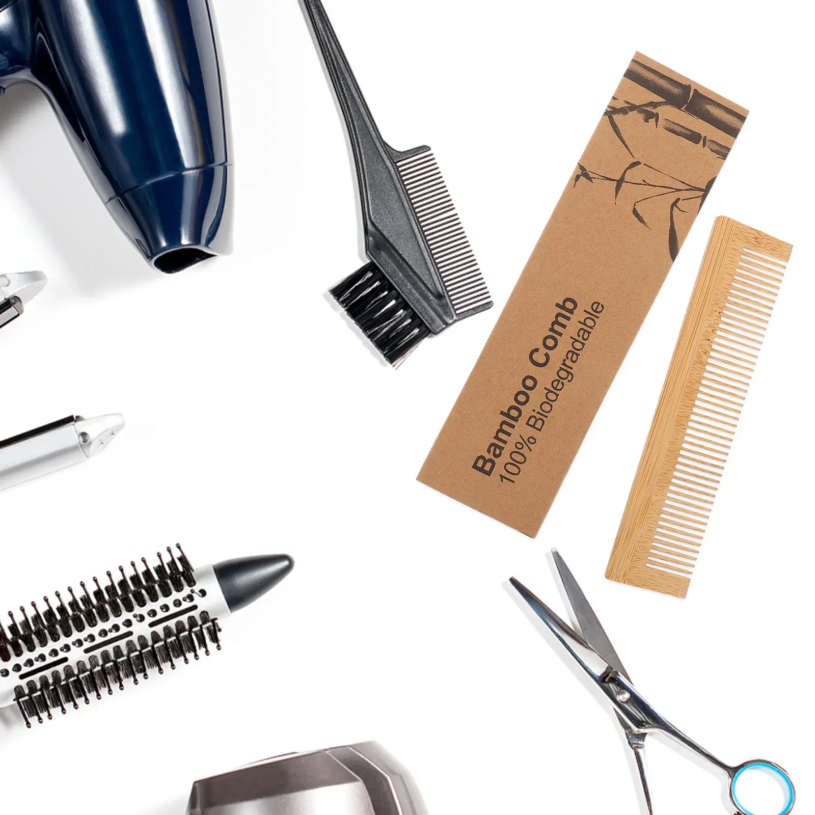 

10Sets Wooden Bamboo Combs Anti-Static Full Tooth Hair Comb Detangling Travel Hotel Grooming Portable Case Disposable