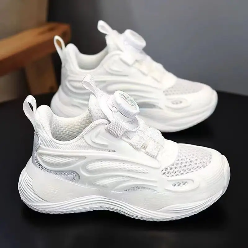 New Fashion White Children Shoes Kids Casual Sneakers School Running Shoe for Boy Girls White Tennis