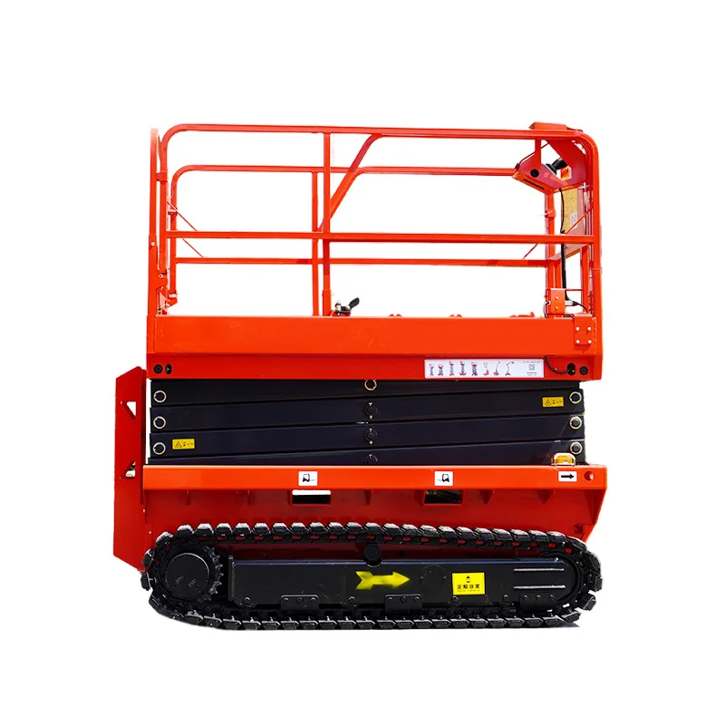 Self Propelled Electric Crawler Scissor Lift with Automatic Leveling Outriggers for Rough Terrain Aerial Work