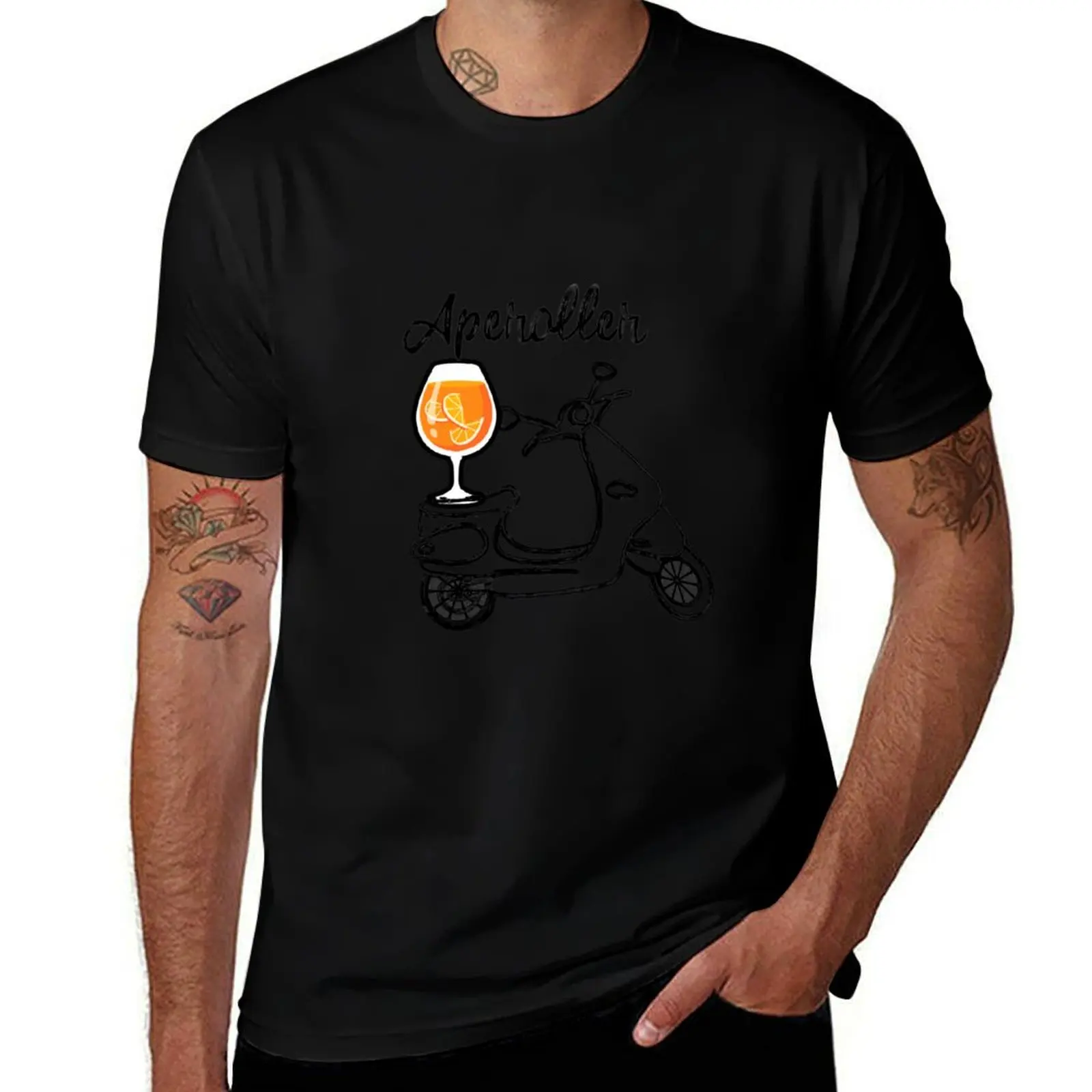 ape roller, aperol, roller, orange, cocktail T-Shirt Fashion Casual Short Sleeve T-Shirt