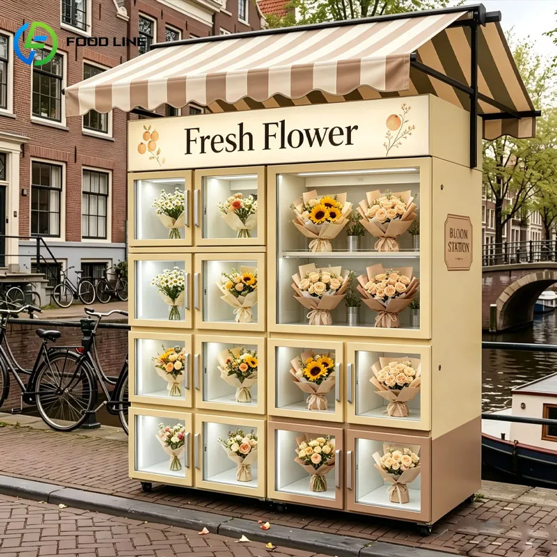 Flower Vending Machine Hot Sale Smart Bouquet Kiosk Cashless Payment Floral Dispenser Retail Airport Mall Store Customized