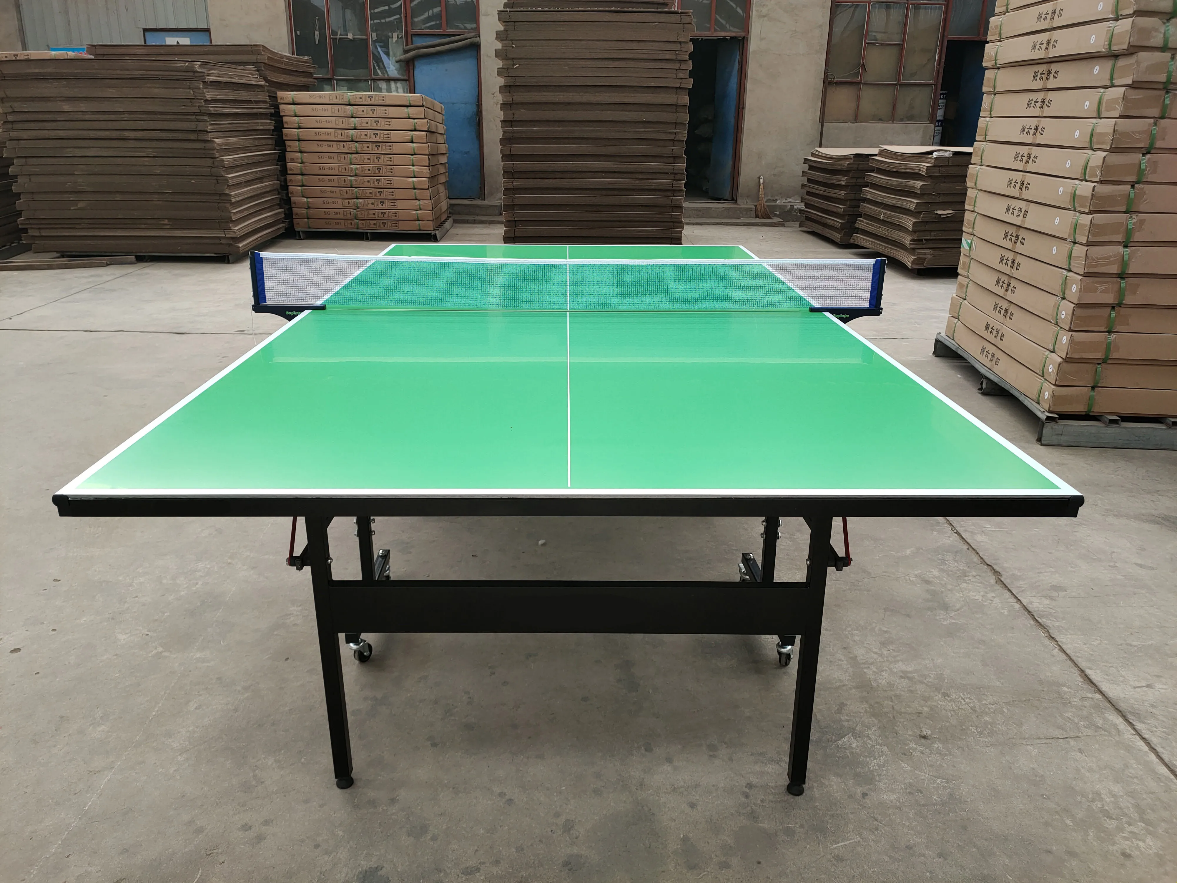 Factory Direct Table Tennis Table With Foldable and Movable Wheels Full Size