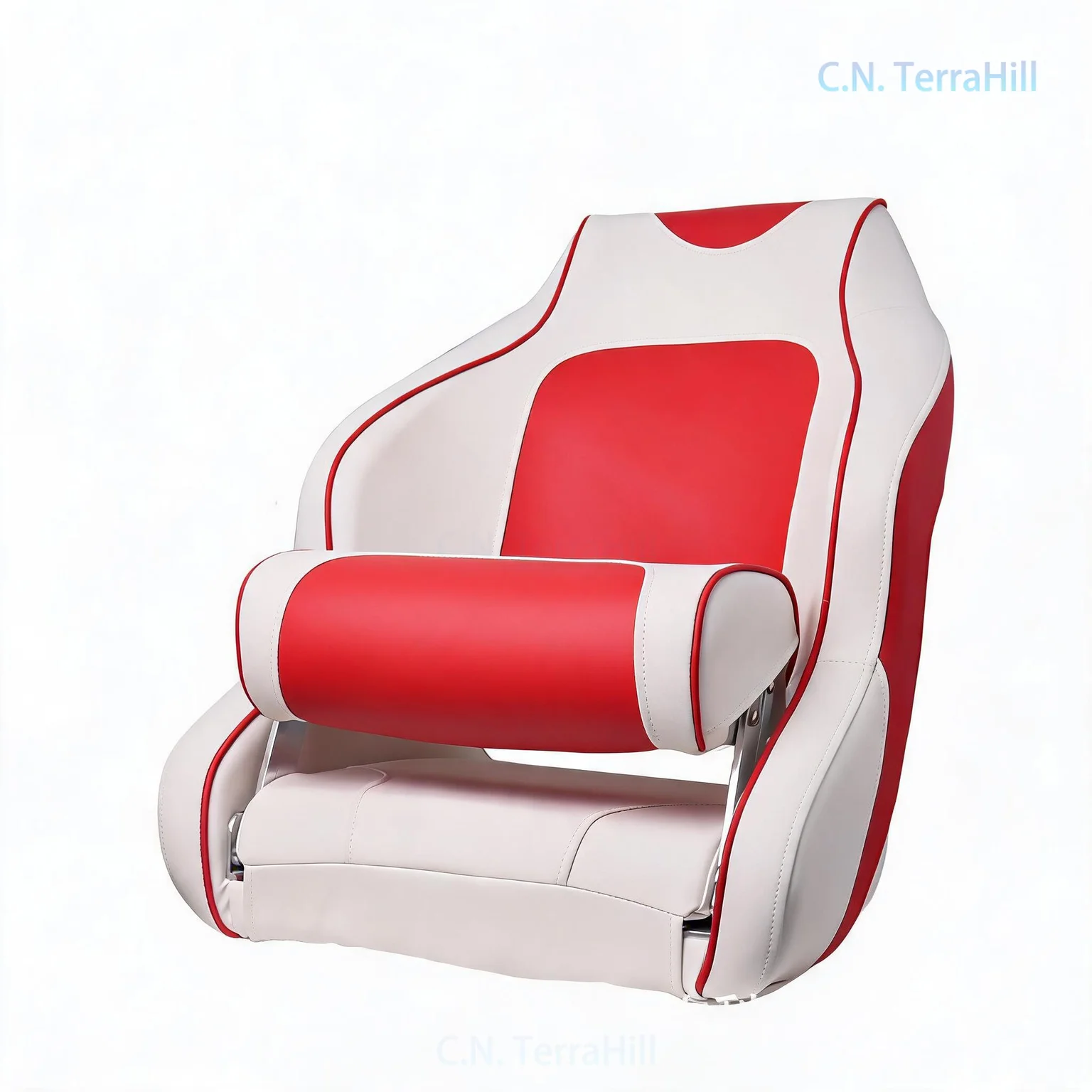 Waterproof PVC Leather Boat Chair with Leg Rest Marine Boat Seat for Yacht Fishing Model 86575-6WR