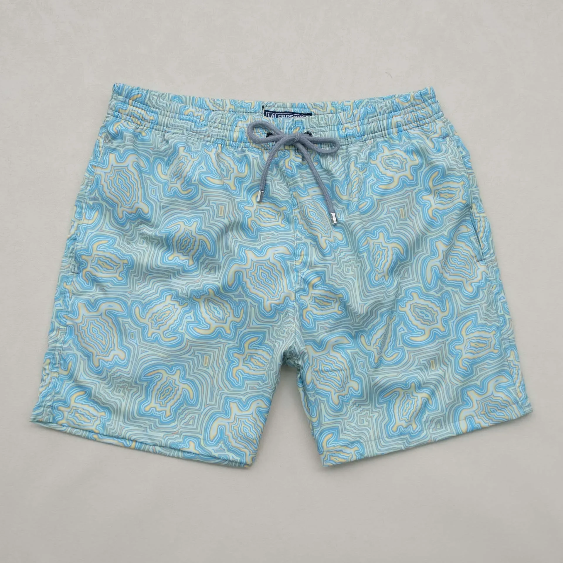 VILEBREQUIN  Pantalones cortos de tablero para hombre, Bañador con estampado de Coconut Tree alrededor de la playa, natación en la piscina, fiesta