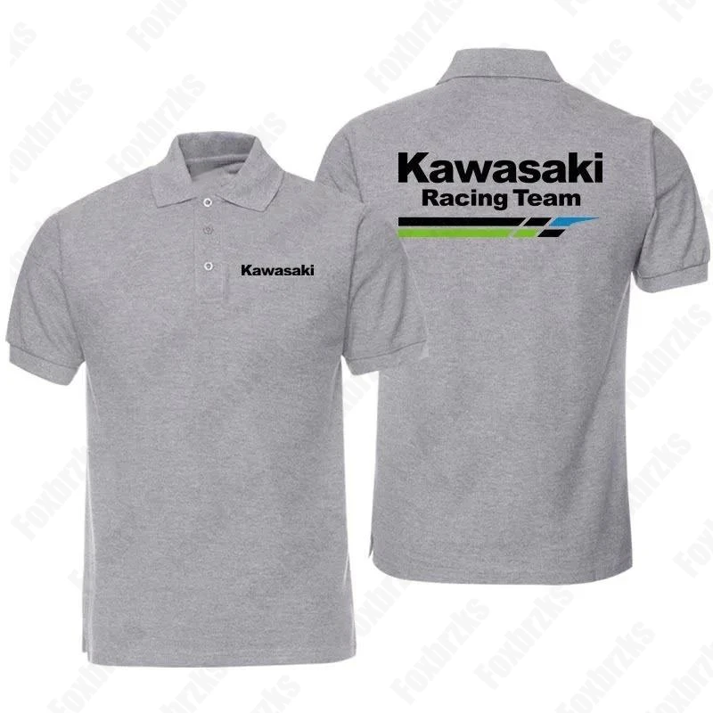 New 2024 Kawasakis Motorcycle Short-sleeved Polo Shirt For Men And Women Racing Fans T-shirt Cycling Half-sleeved Clothes