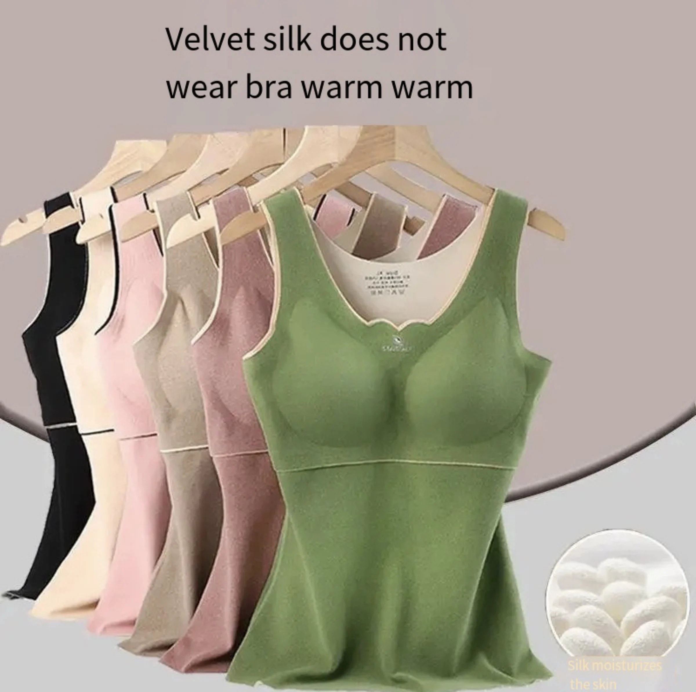 1pcs Woman Thermal Underwear Thermo Lingerie Autumn Winter Soft Warm Top Wear Thermo Vest Undershirt With Bra Padded