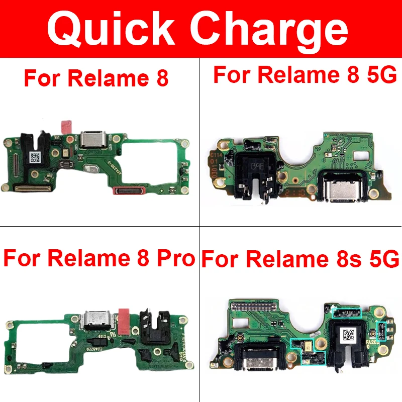 Dla Realme 8 8S 8i 4G 5G gniazdo ładowania USB stacja ładująca USB Port złącze karty zamiennik kabla Flex