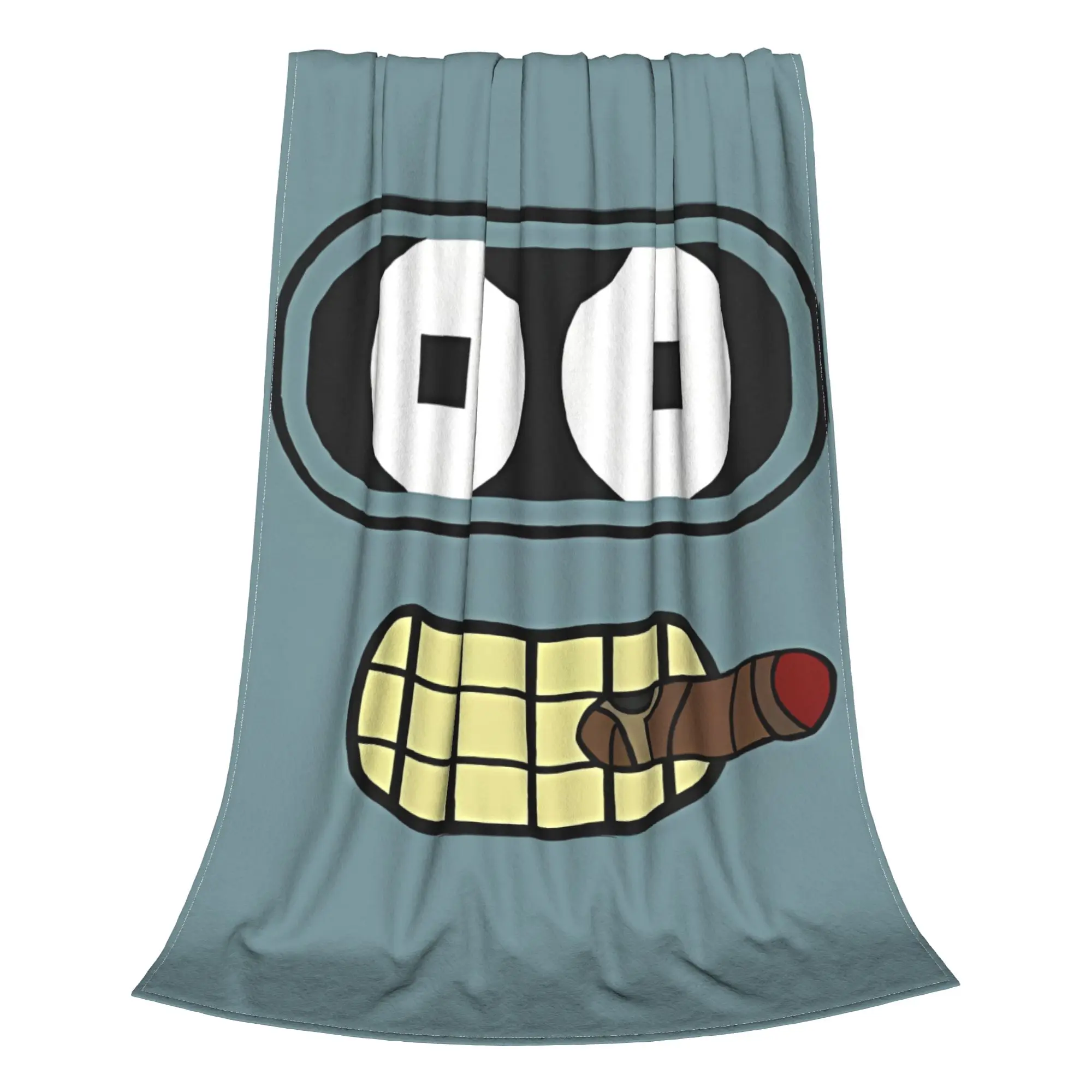 1PC Home Cute Room Decor Metal Robot Blanket Throw Blanket Futurama Novelty Warm Blanket All Season