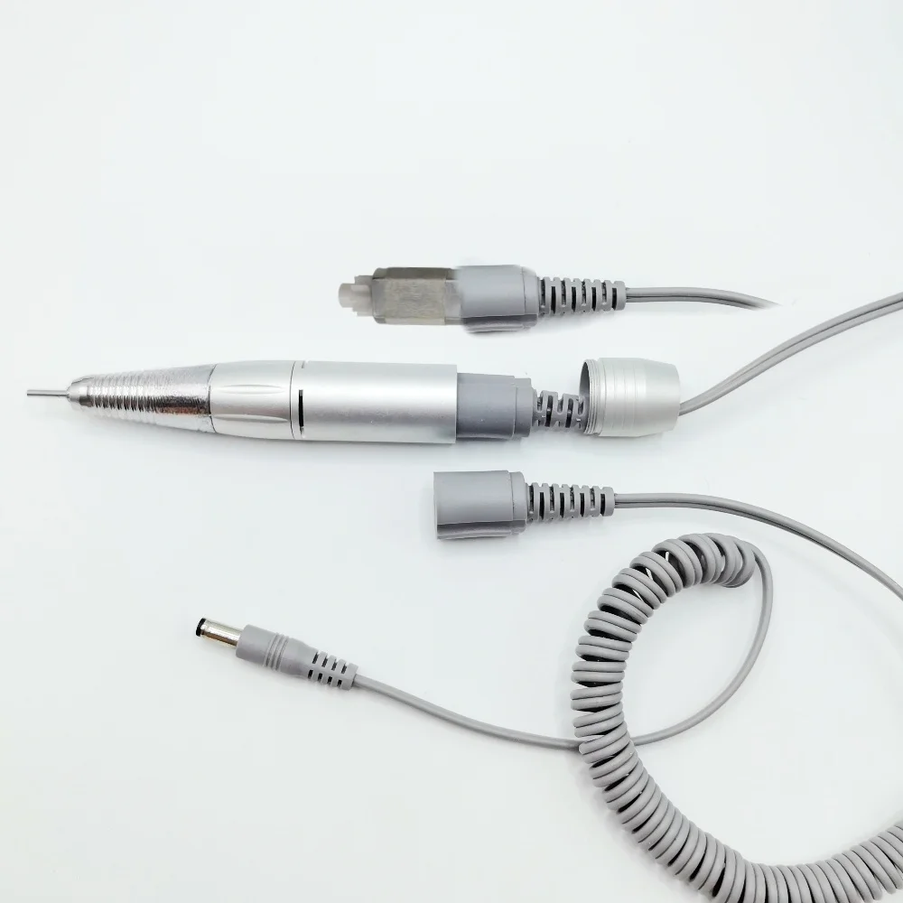 Wtyczka DC Mocna maszyna do manicure Akcesoria Wiertarka do paznokci Rękojeść Przewód zasilający Do elektrycznej wiertarki do paznokci 20 mm Szary uchwyt Lina