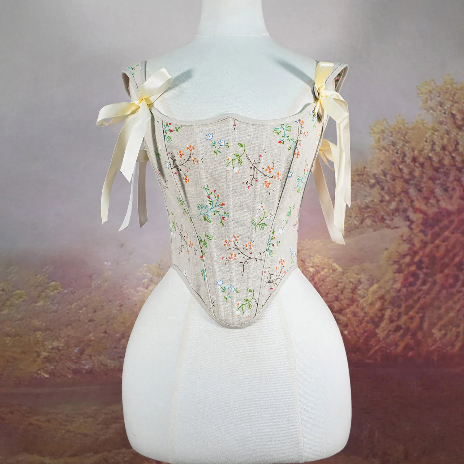 Vintage Floral Lace-up Corset French Court Style Slimming Bustier Multi-pattern Retro Fashion Vest