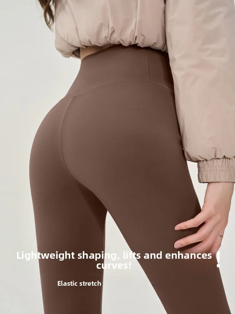 Pantalon de Yoga taille haute pour femme, en peau d'arche, nouvelle couche de Base chaude, élastique, décontracté, automne hiver