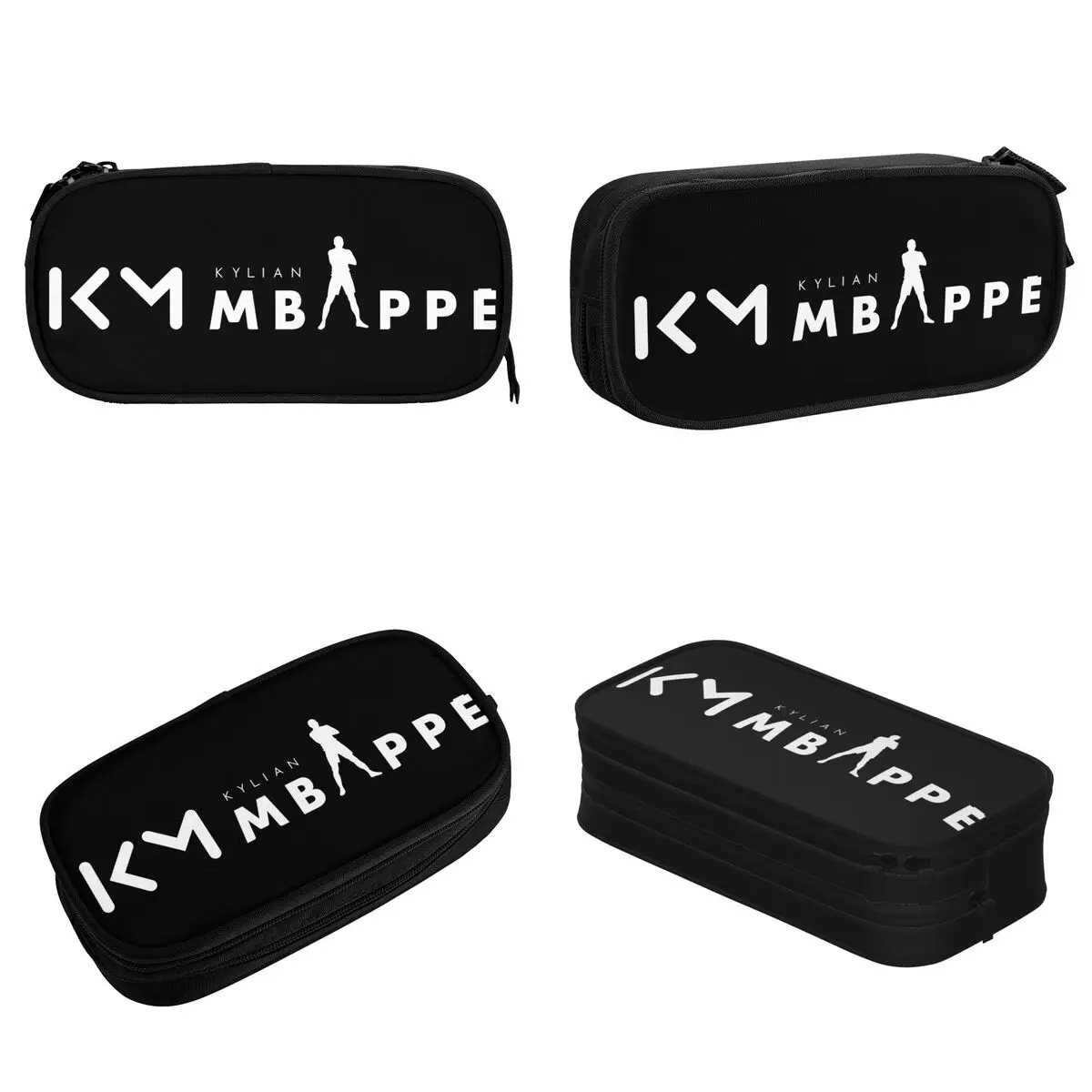 KM Mbappe Soccer Pencil Case Football Pencil Pouch Pen Holder for Girls Boys Large Storage Bags Student School Zipper Stationery