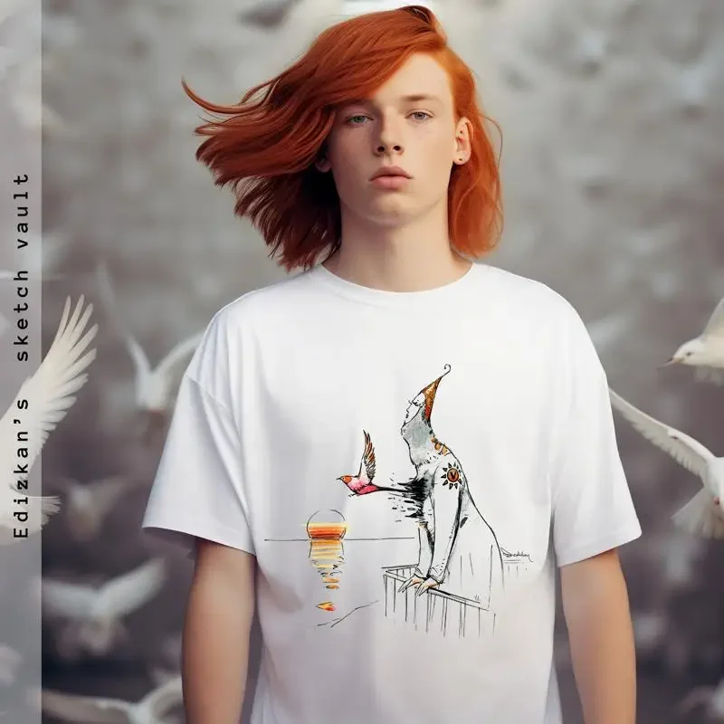 Lophotes Fantasy ArT T Shirt Trendy Hand Drawn Sketch by Ferhat Edizkan Perfect for Lovers
