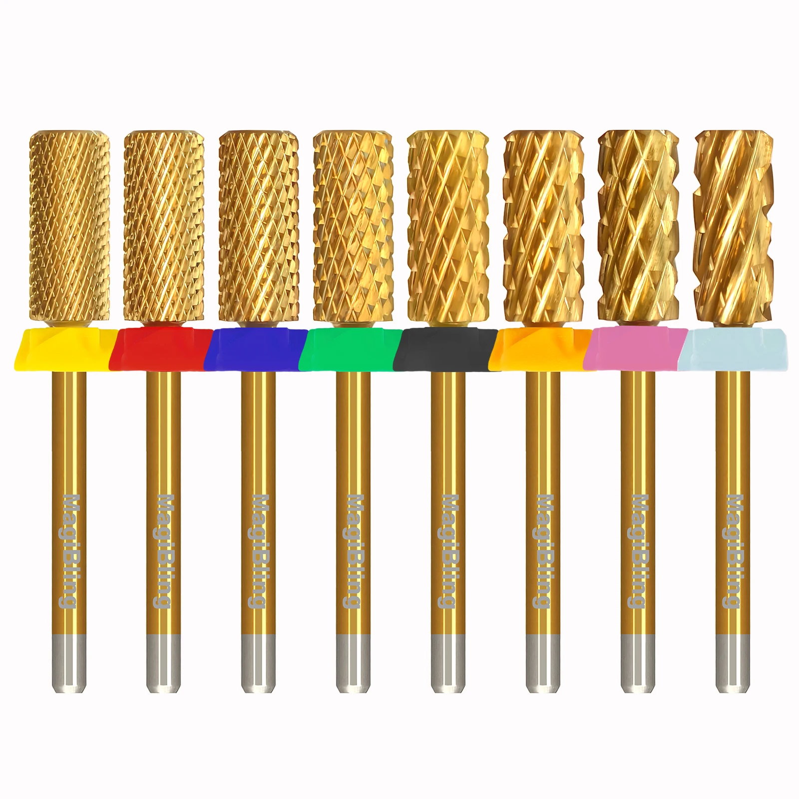 MagiBling ขนาดเล็ก Barrel คาร์ไบด์เจาะเล็บ Bits ฟันขึ้นออกแบบขวามือ Cuticle GEL ขัดลบเล็บเครื่องมือ 3/32''