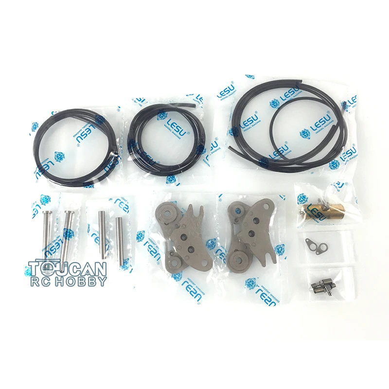 Metalowy chwytak selektorowy LESU, mocowanie stałe do koparki hydraulicznej RC 1/14, części ramienia symulujące operacje inżynieryjne.