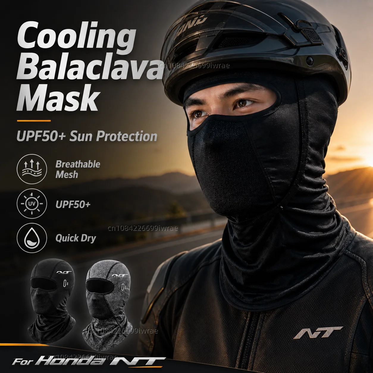 Cooling Motorcycle Balaclava Mask UPF50+ UV Protection Breathable Face Cover Summer For Honda NT1100 NT 1100 2022 2023