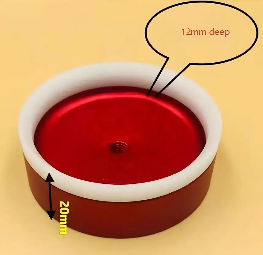 1 Piece Alloy Watch Case Press Die 24mm-58mm Diameter 12mm Deep Presser Tool with Plastic Ring for Double Domed Watch Crystal
