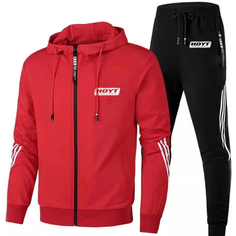 2024 männer HOYT Bogenschießen Huntinger Bögen Herbst Neue Zipper Hohe Qualität Hoodie Mode Gedruckt Lässige Sportswear Outdoor Fitness Set