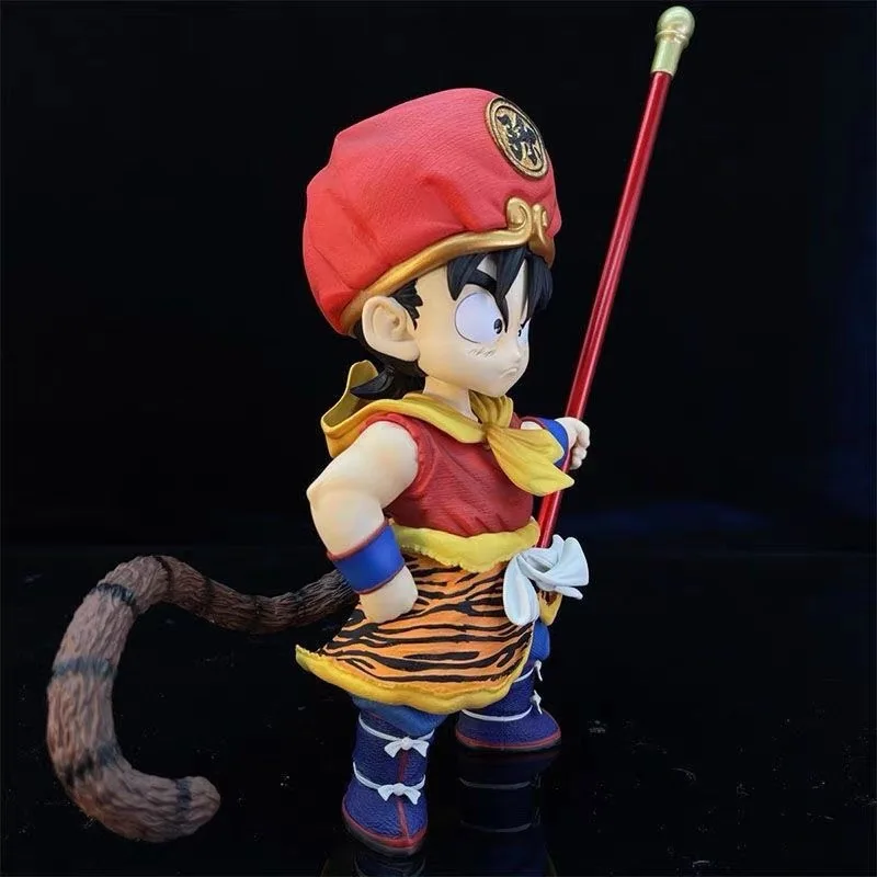 25cm Anime Dragon Ball Figure GK Son Goku Tiger Skin Figures Westbound Goku Action Figurine Stick Statue Pvc Ornament Toys Gifts