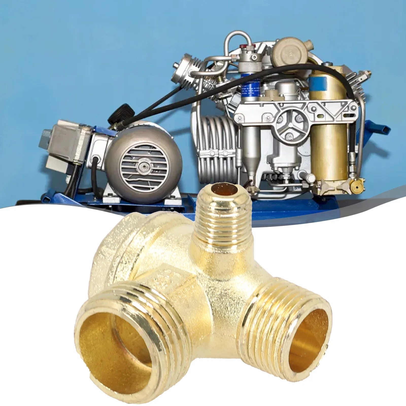 1PC 3 Port Check Valve Copper/Zinc Alloy Male Thread Return Valve/Check Valve Connector Tool For Air Compressor Check Valve