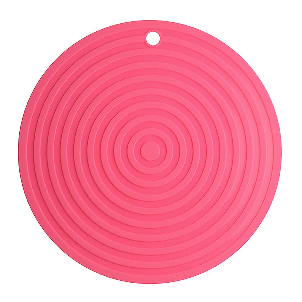 Table Mat Non-slip Circle Solid Color 18 X18x0.35cm Coasters For Glasses Heat Insulation Mat Waterproof Silicone Modern Meal Mat