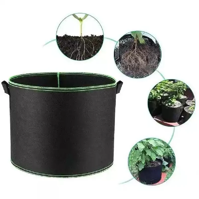 3/5/7/10 Gallon Fabric Plant Grow Bag Breathable Non-woven Planter With Handles For Tomato Potato Vegetable Garden Planting