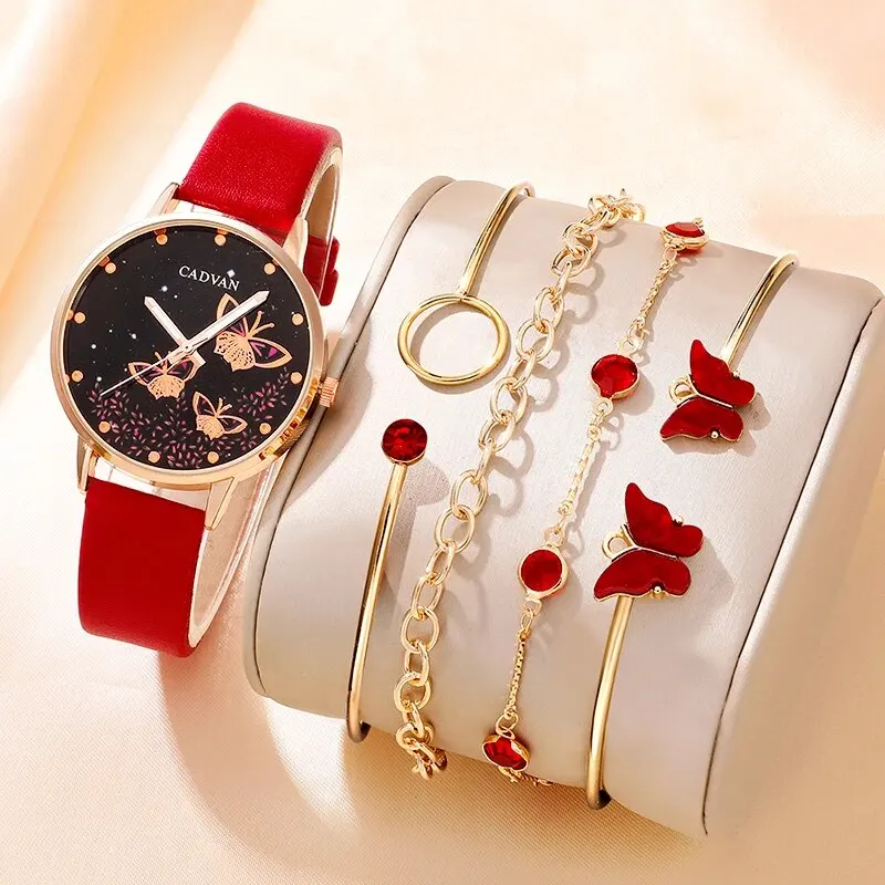 Women's Fashion Quartz Watch With Bracelet For Women Casual Fashion Round Simple Watch Dainty Wheat Jewelry Set Montre Femme