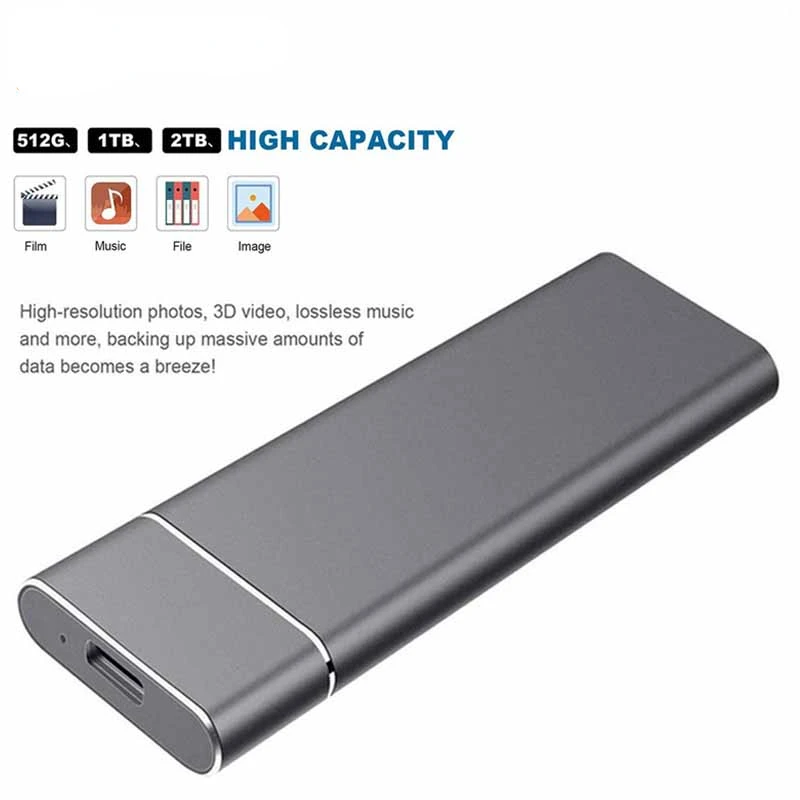 New High-Speed Hard Disk 500GB 2TB 4TB 6TB 8TB 12TB 16TB 30TB SD Mobile External Hard Disk USB 3.1/Type-C Interface Mass Storage